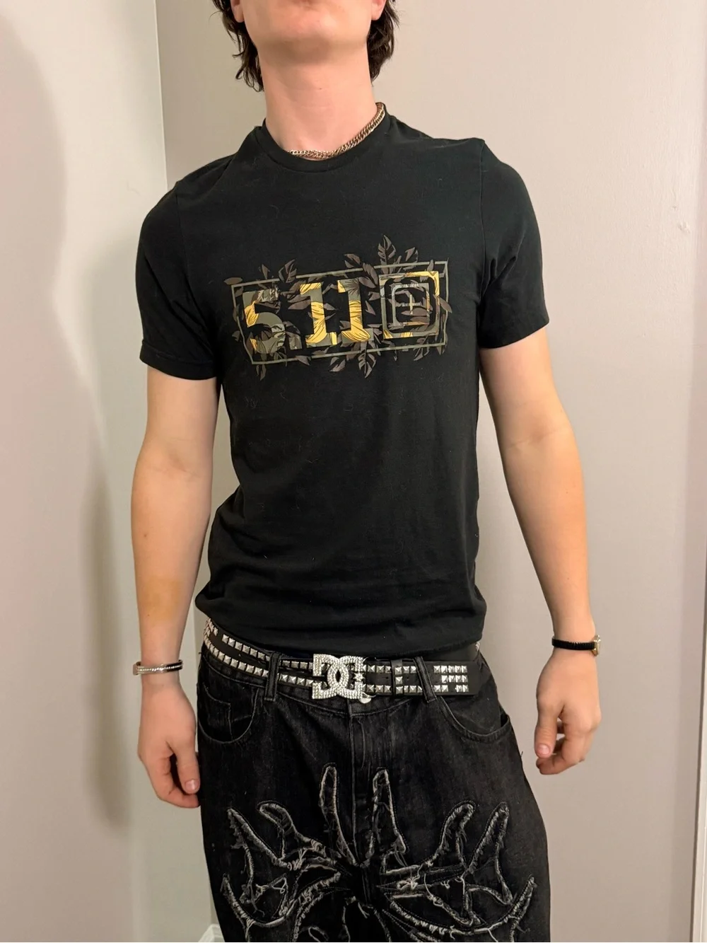 5.11 Tactical Black Short-Sleeve Tee with Gold Logo